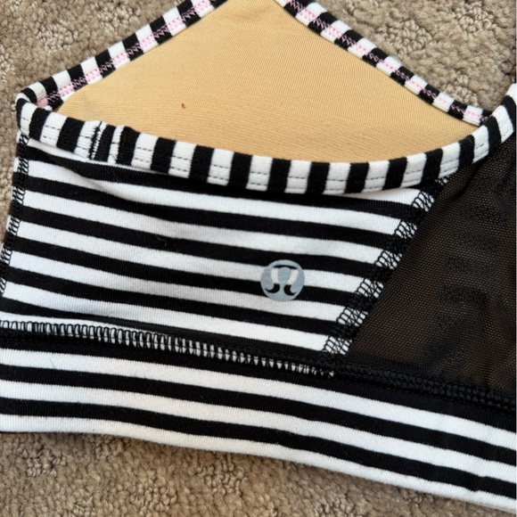 lululemon athletica Black and White Striped Sports Bra - Picture 3 of 6